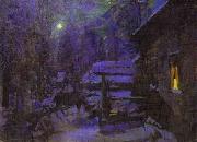 Konstantin Alekseevich Korovin Moonlit Night. Winter oil painting reproduction